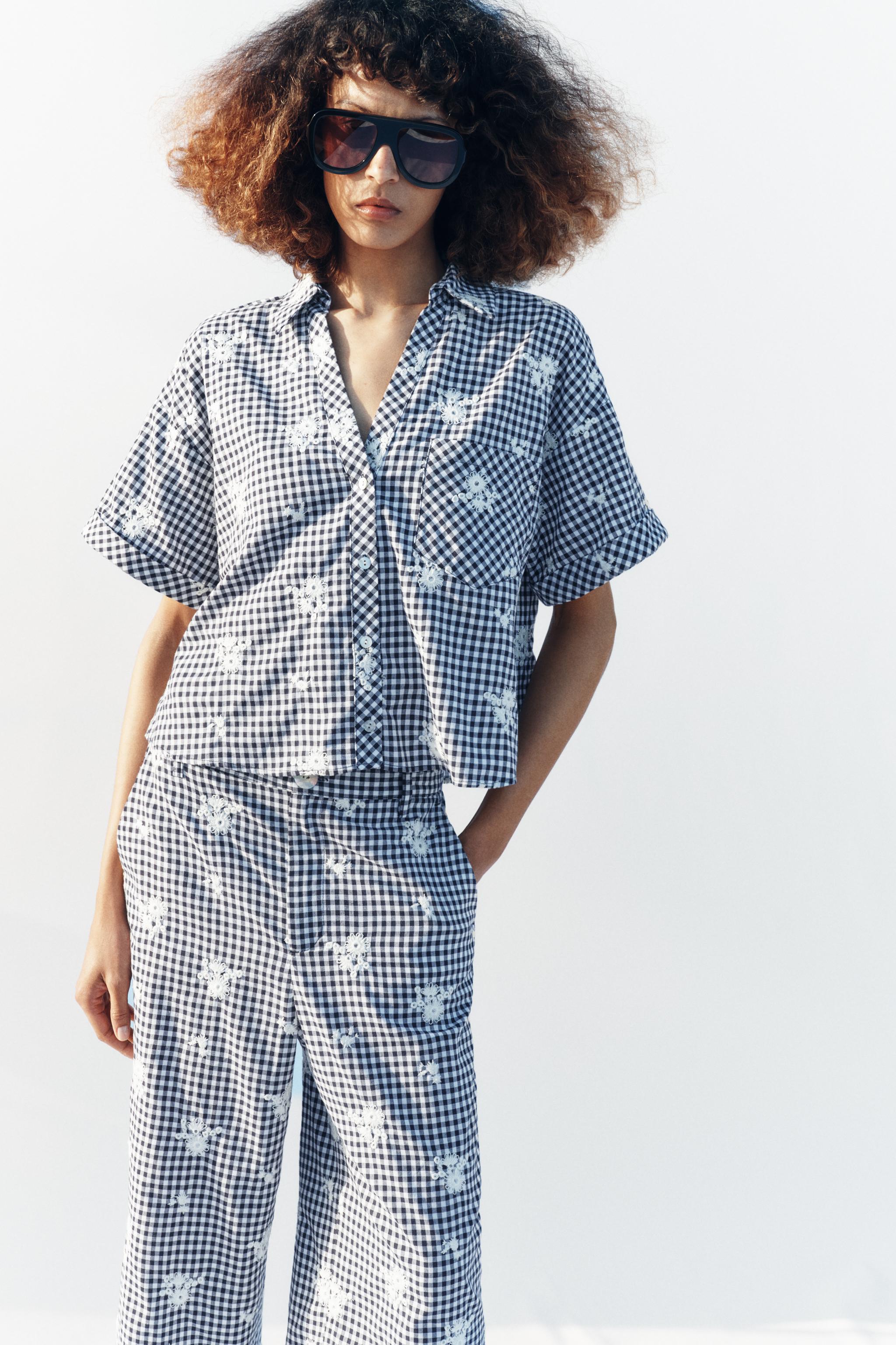 CHEMISE À CARREAUX BRODÉS
